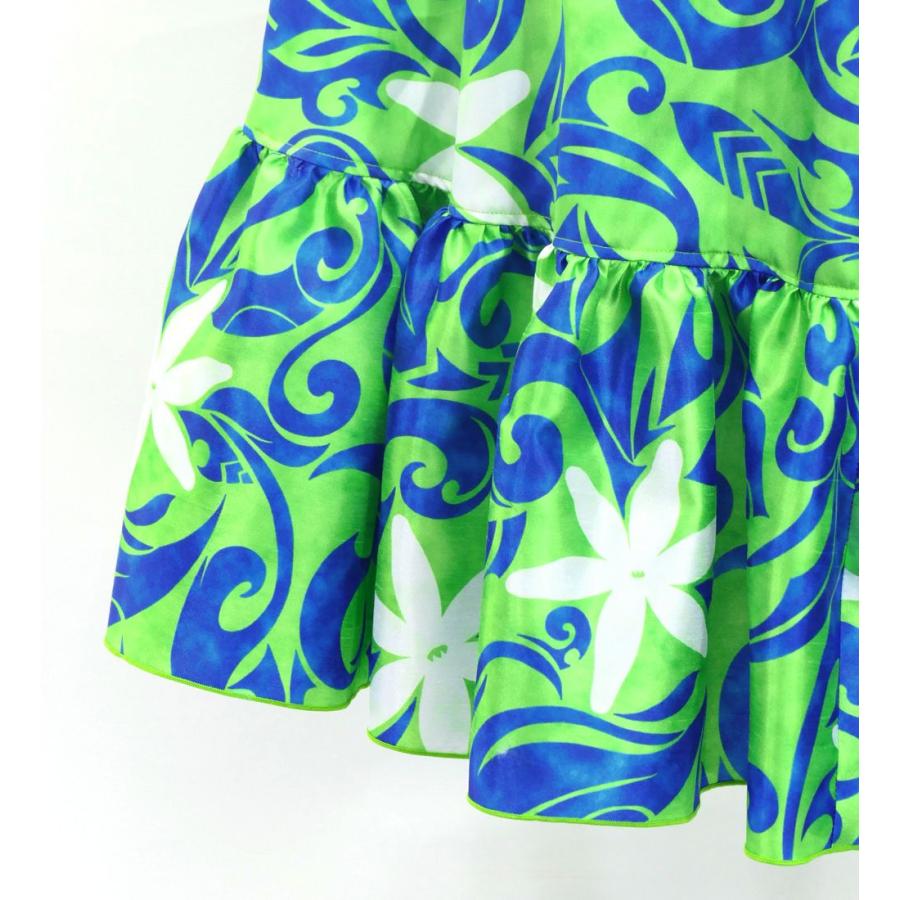 フラダンス [Fサイズ] 巻きスカート シャンタン カヒコ×ティアレ柄 グリーン×ブルー J3190 |  | 03