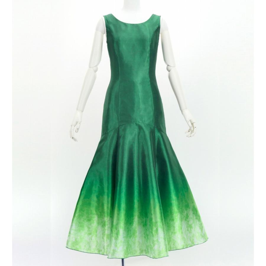 フラダンス [S・M・Lサイズ] グラデーションシャンタンドレス グリーン×ホワイト J3191grwh | 