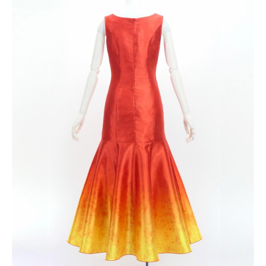 フラダンス [S・M・Lサイズ] グラデーションシャンタンドレス オレンジ×イエロー J3191orye |  | 03