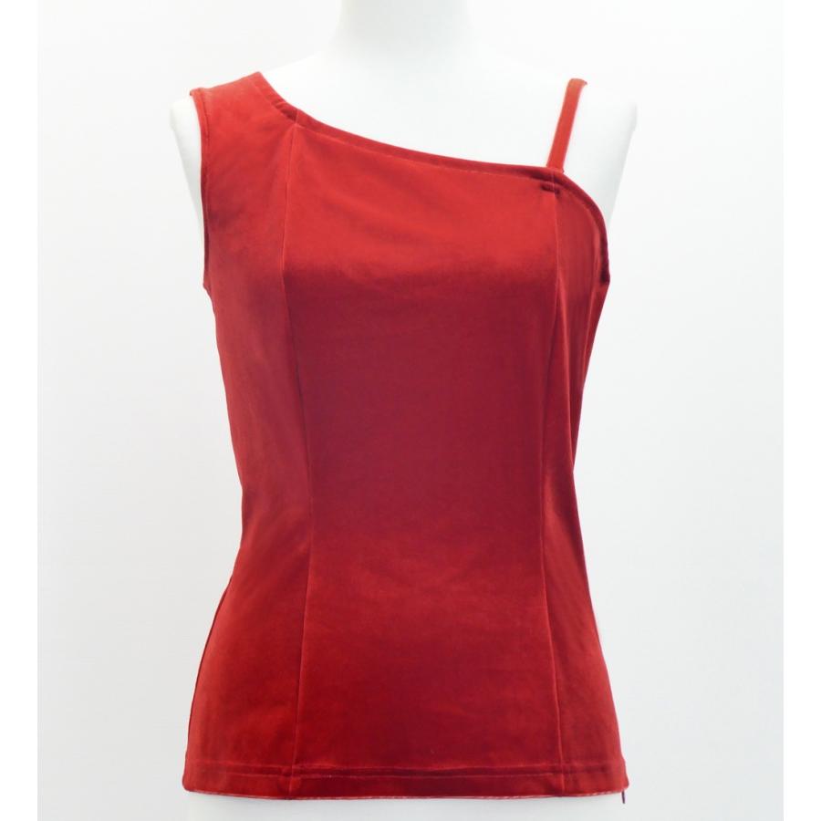 フラダンス ワンショルダー ベロアブラウス ダークレッド2 S・M・Lサイズ J3192drd2 | 