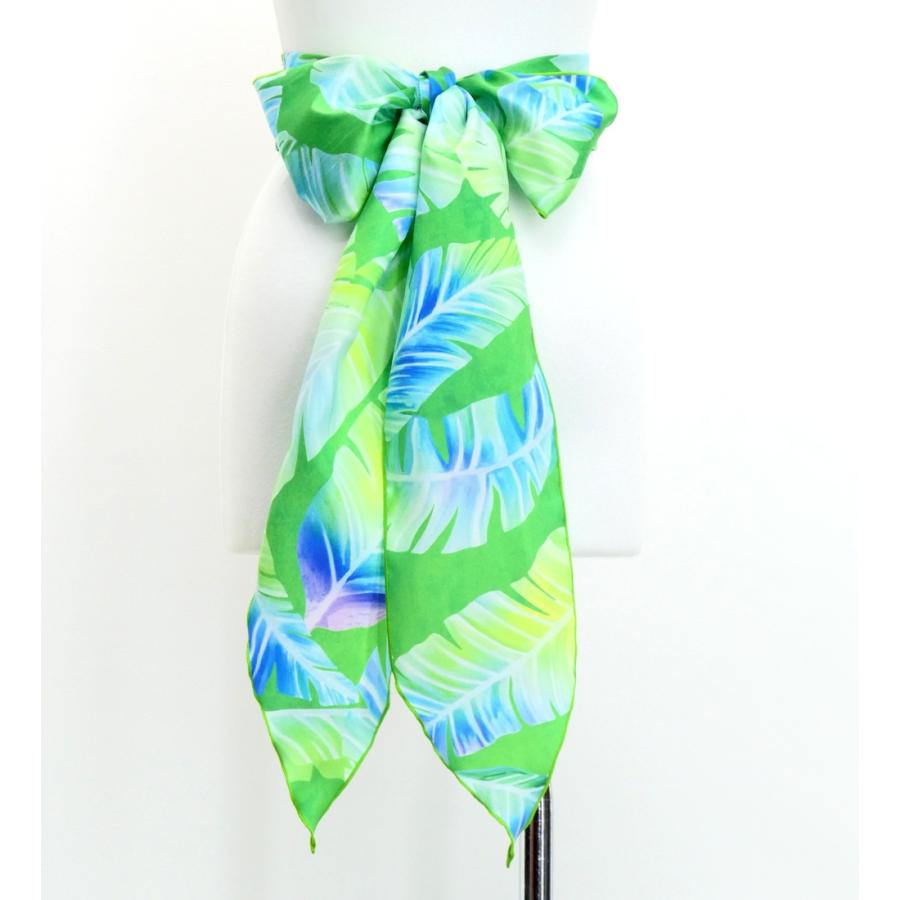 フラダンス [Fサイズ] ロングサーキュラースカート リボン付き シャンタン バナナリーフ イエローグリーン J3201-3 |  | 04