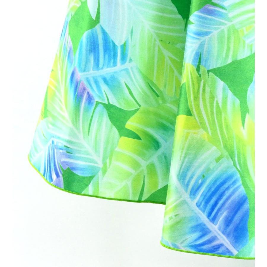 フラダンス [Fサイズ] ロングサーキュラースカート リボン付き シャンタン バナナリーフ イエローグリーン J3201-3 |  | 05