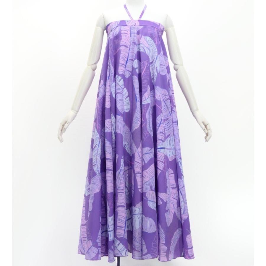フラドレス [S・M・Lサイズ] ロング丈 コシボ ベアトップドレス バナナリーフ ライトパープル J3202-2 | 