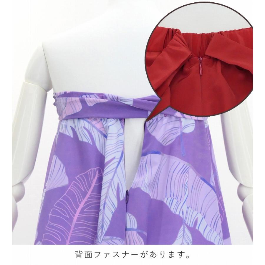 フラドレス [S・M・Lサイズ] ロング丈 コシボ ベアトップドレス バナナリーフ ライトパープル J3202-2 |  | 08
