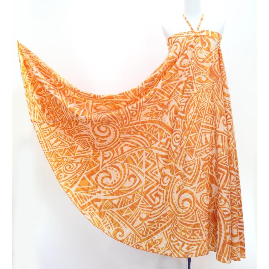 フラドレス [S・M・Lサイズ] ロング丈 コシボ ベアトップドレス カヒコ ベージュ×ライトオレンジ J3202-3 |  | 06