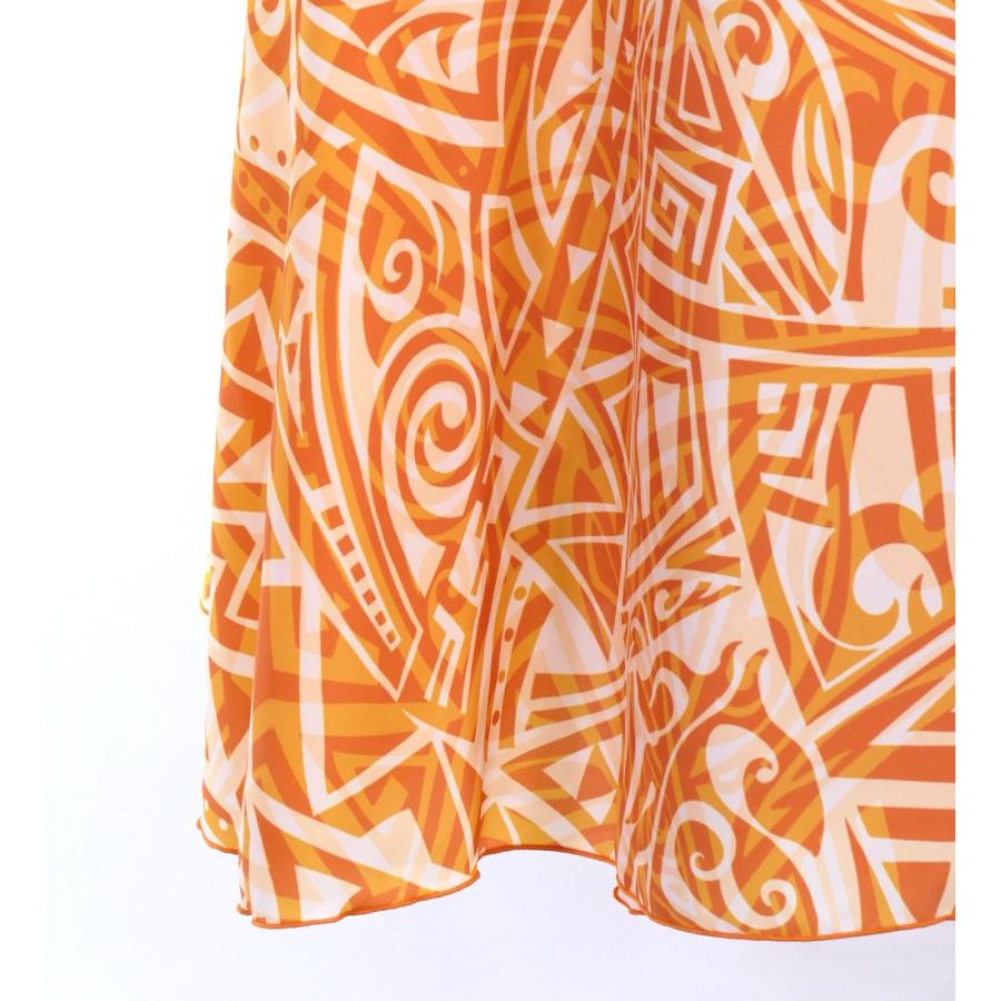 フラドレス [S・M・Lサイズ] ロング丈 コシボ ベアトップドレス カヒコ ベージュ×ライトオレンジ J3202-3 |  | 07