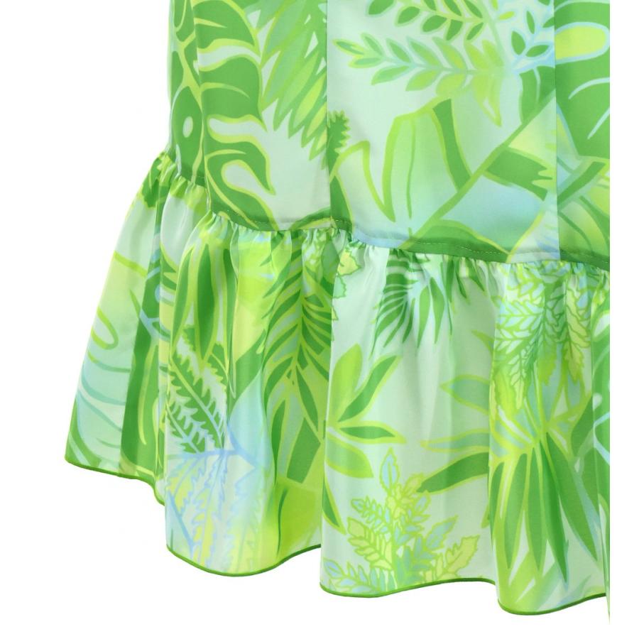 フラドレス [S・M・Lサイズ] ロング丈 コシボドレス ハワイアンリーフ ライトグリーン J3205lgr |  | 05