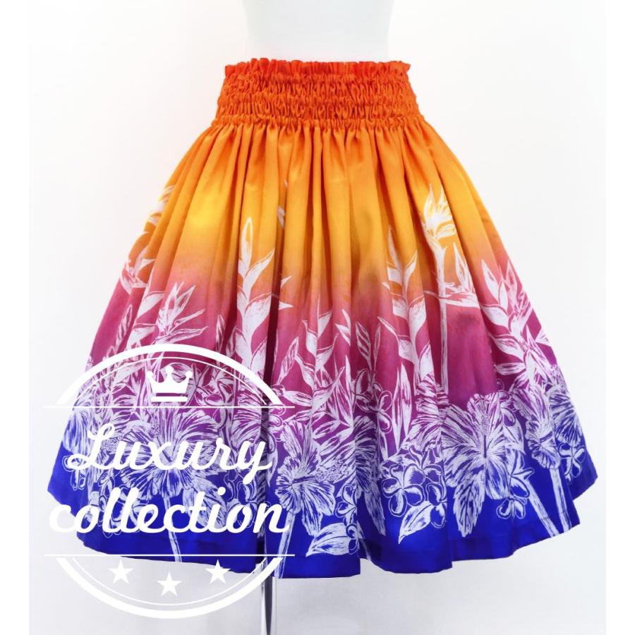 フラダンス シャンタン パウスカート シングル ハワイアンフラワー J3221-3 | 