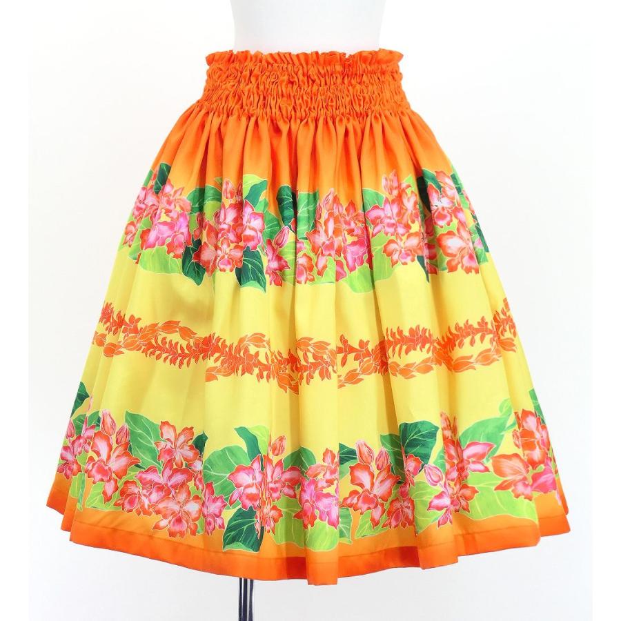 フラダンス シャンタン パウスカート シングル カトレア×レイ オレンジ J3227or |  | 04