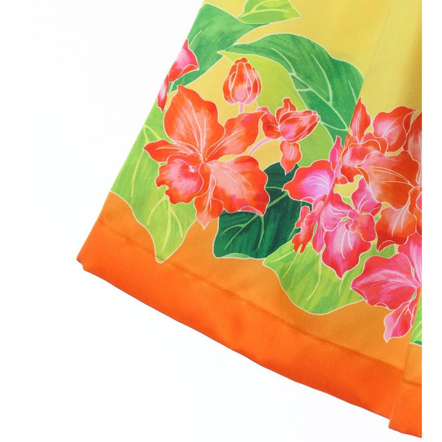 フラダンス シャンタン パウスカート シングル カトレア×レイ オレンジ J3227or |  | 06