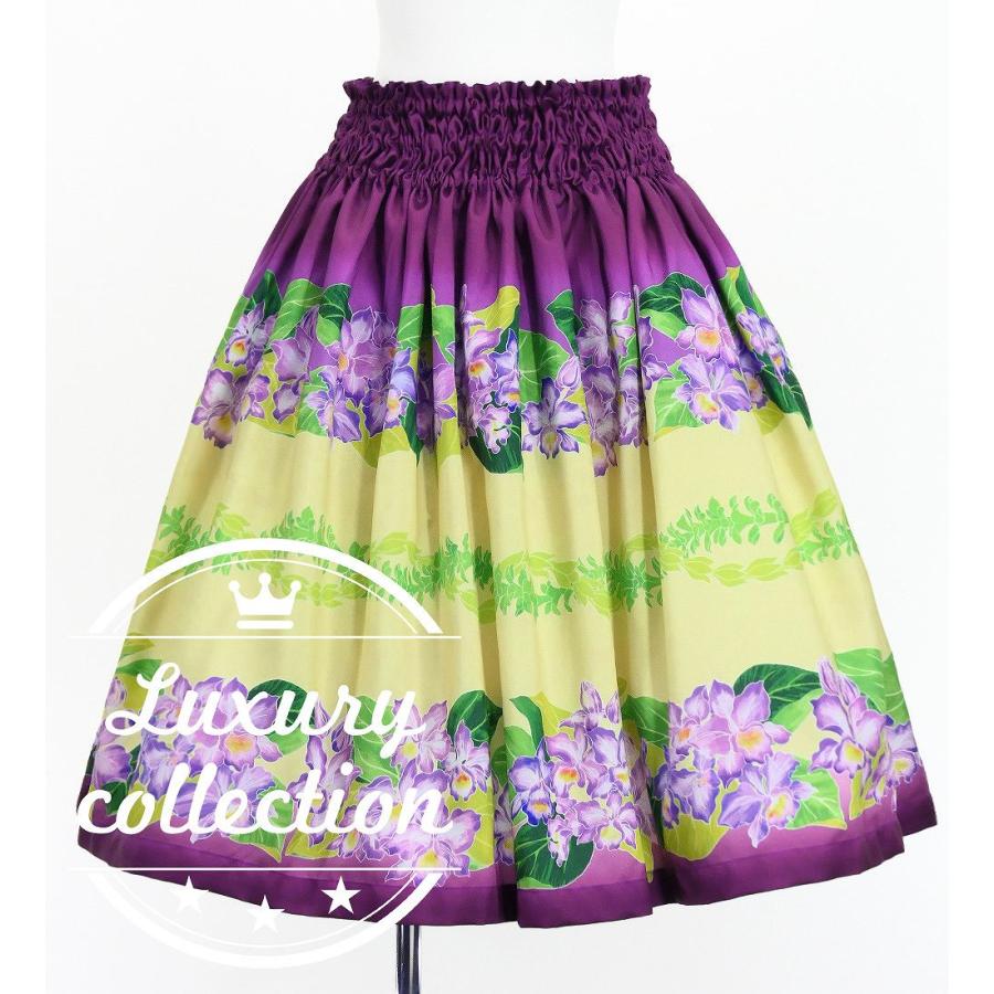 フラダンス シャンタン パウスカート シングル カトレア×レイ レッドパープル J3227rdpu | 