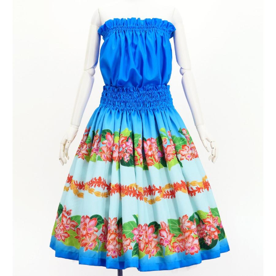 フラダンス 選べるトップス＆パウスカート カトレア×レイ ブルー J3228bl |  | 03