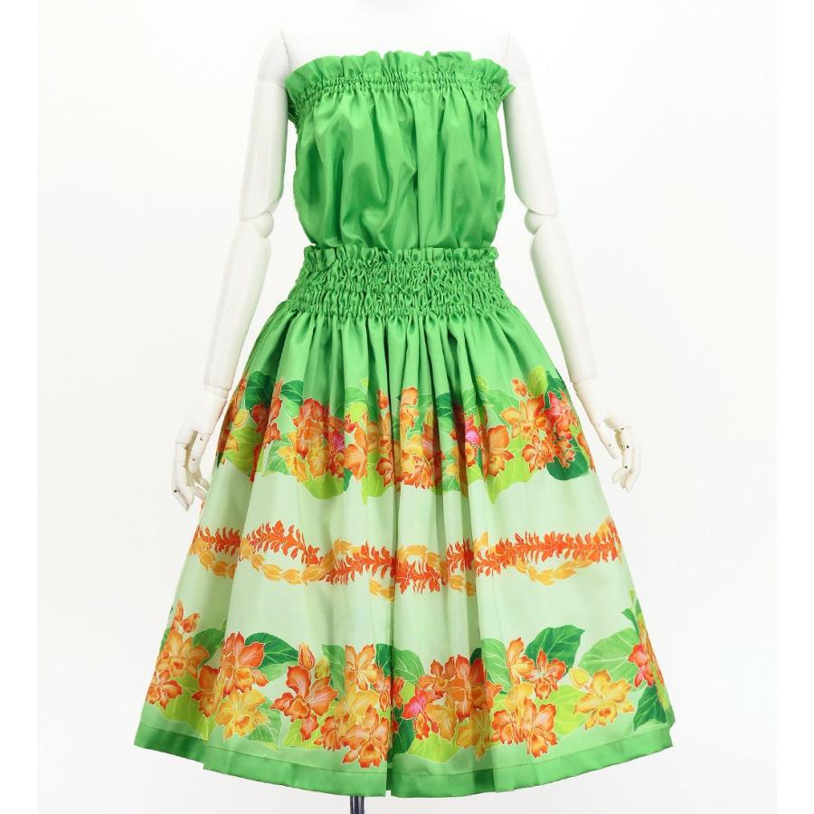 フラダンス 選べるトップス＆パウスカート カトレア×レイ グリーン J3228gr |  | 03