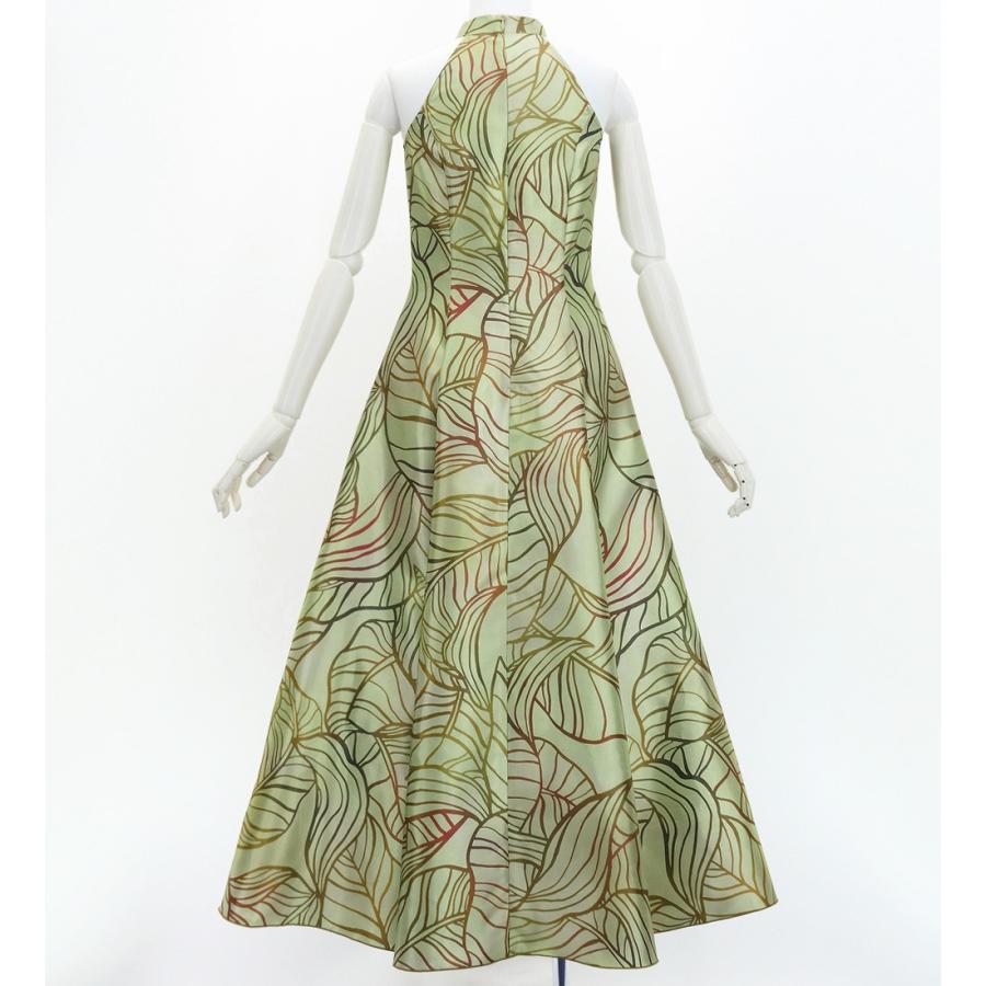 フラドレス [S・M・Lサイズ] ロング丈 シャンタン アメリカンスリーブ バナナリーフ ターコイズブルー J3252be |  | 01