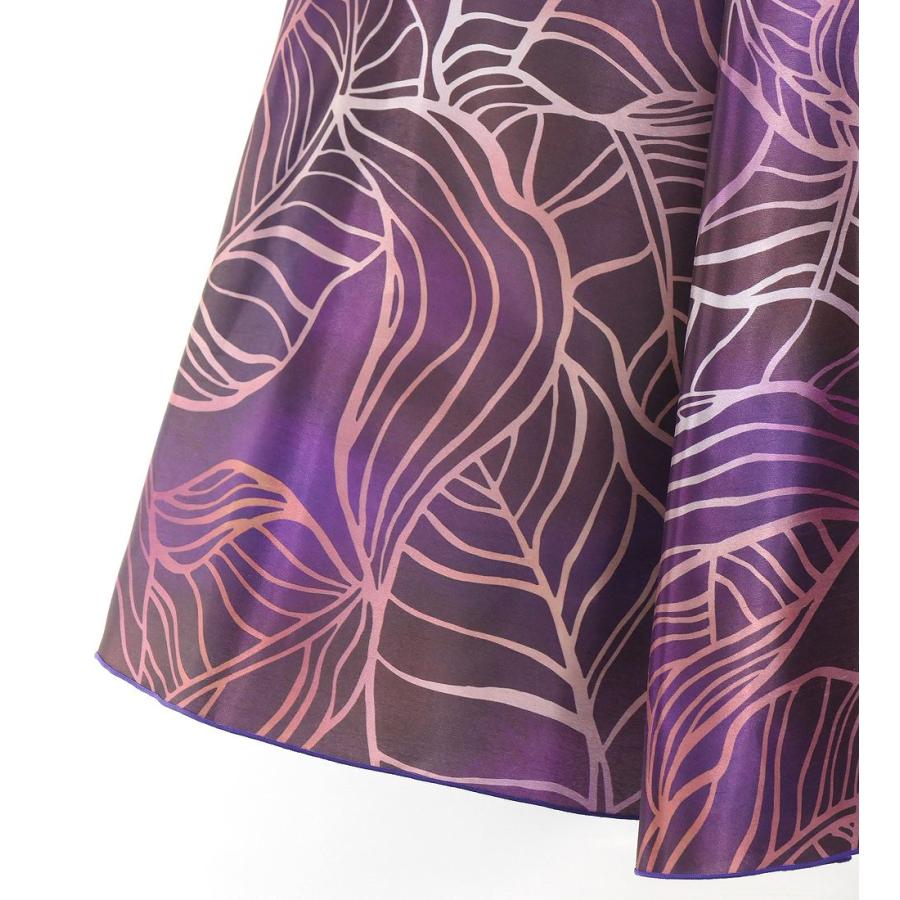 フラドレス [S・M・Lサイズ] ロング丈 シャンタン アメリカンスリーブ バナナリーフ ワイン J3252wi |  | 02