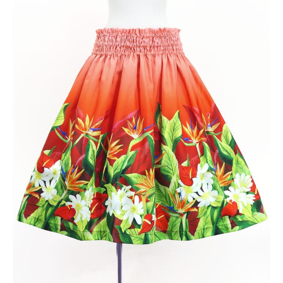 フラダンス シャンタン パウスカート シングル ハワイアンフラワー＆リーフ J3255-1 |  | 04