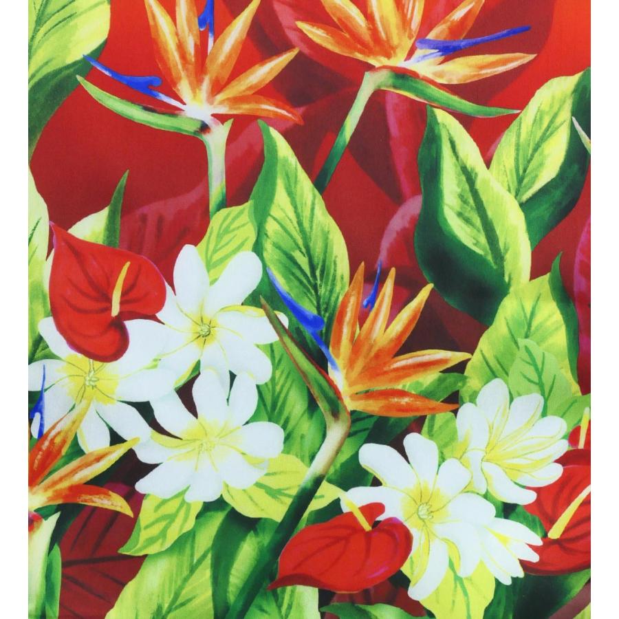 フラダンス シャンタン パウスカート シングル ハワイアンフラワー＆リーフ J3255-1 |  | 07