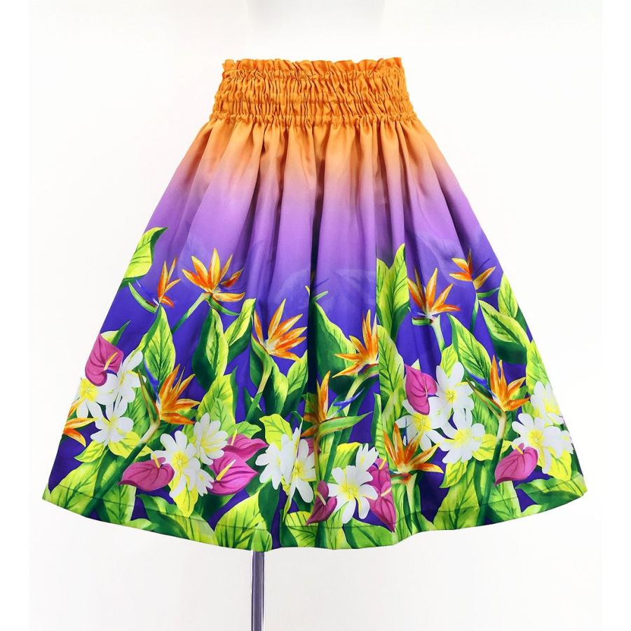 フラダンス シャンタン パウスカート シングル ハワイアンフラワー＆リーフ J3255-4 |  | 04