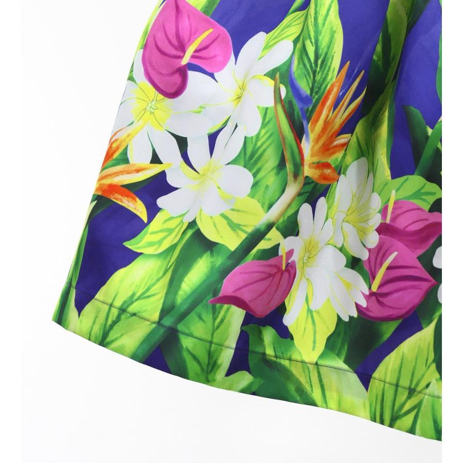 フラダンス シャンタン パウスカート シングル ハワイアンフラワー＆リーフ J3255-4 |  | 06