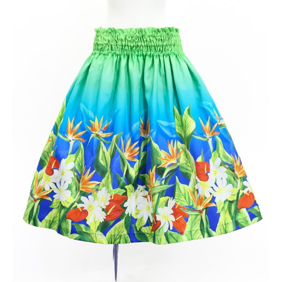 フラダンス シャンタン パウスカート シングル ハワイアンフラワー＆リーフ J3255-6 |  | 04