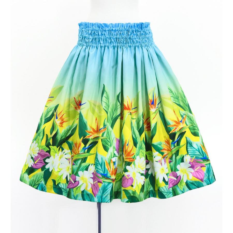 フラダンス シャンタン パウスカート シングル ハワイアンフラワー＆リーフ J3255-7 |  | 04