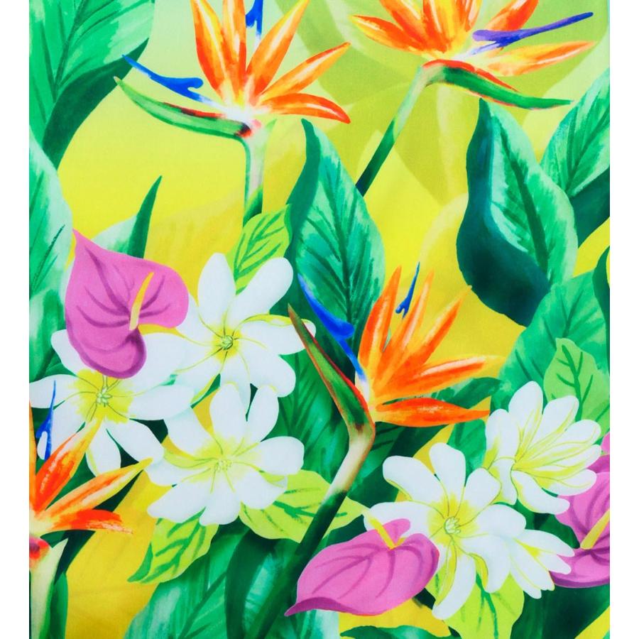 フラダンス シャンタン パウスカート シングル ハワイアンフラワー＆リーフ J3255-7 |  | 07