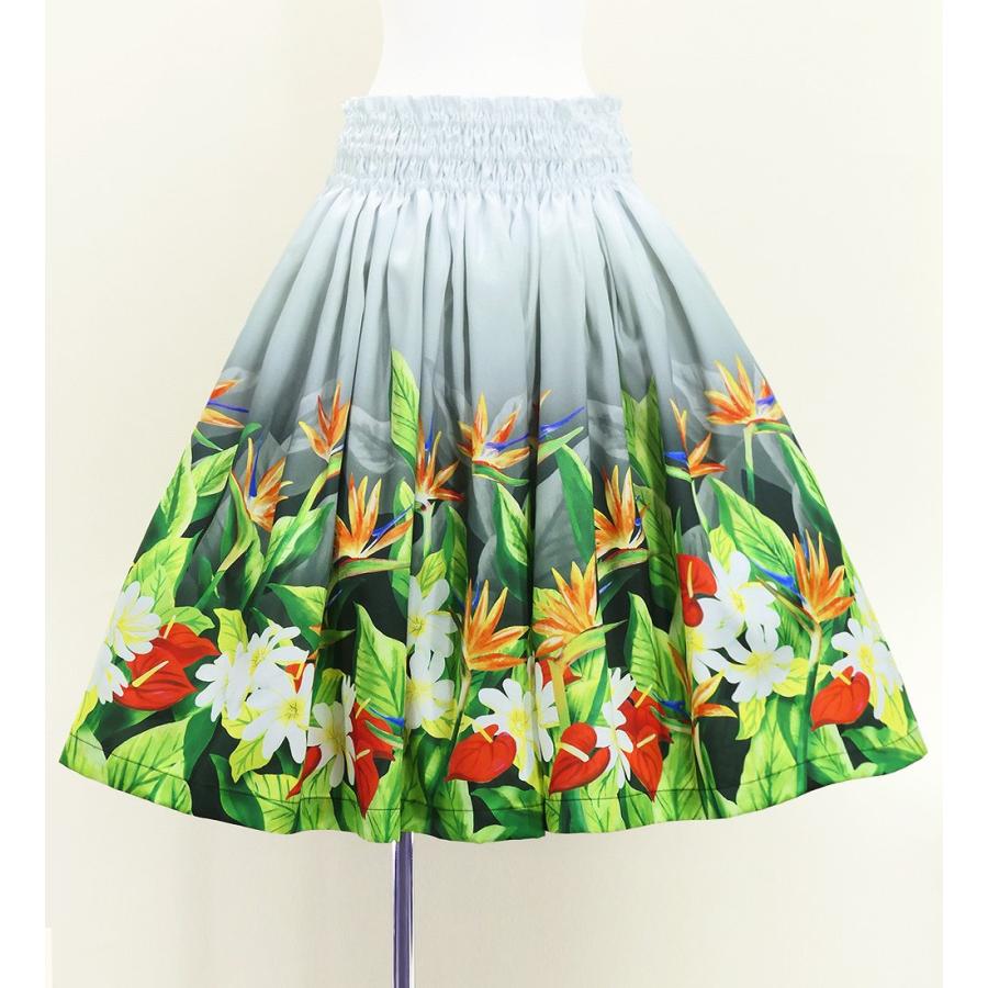 フラダンス シャンタン パウスカート シングル ハワイアンフラワー＆リーフ J3255-8 |  | 04