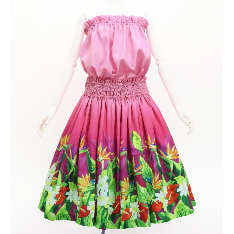 フラダンス 選べるトップス＆パウスカート ハワイアンフラワー＆リーフ J3256-2 |  | 03