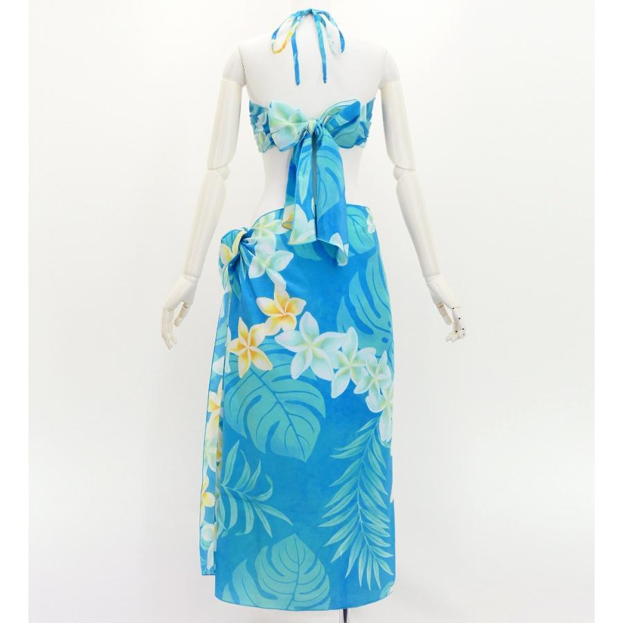 ショートパレオ＆2WAYブラトップ セット プルメリアレイ ライトブルー J3259-7 |  | 01