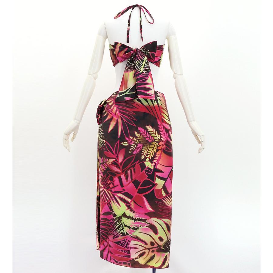 ショートパレオ＆2WAYブラトップ セット ハワイアンリーフ ワイン J3259-1 |  | 01