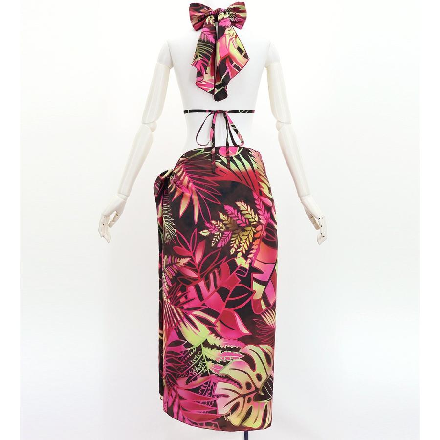 ショートパレオ＆2WAYブラトップ セット ハワイアンリーフ ワイン J3259-1 |  | 03