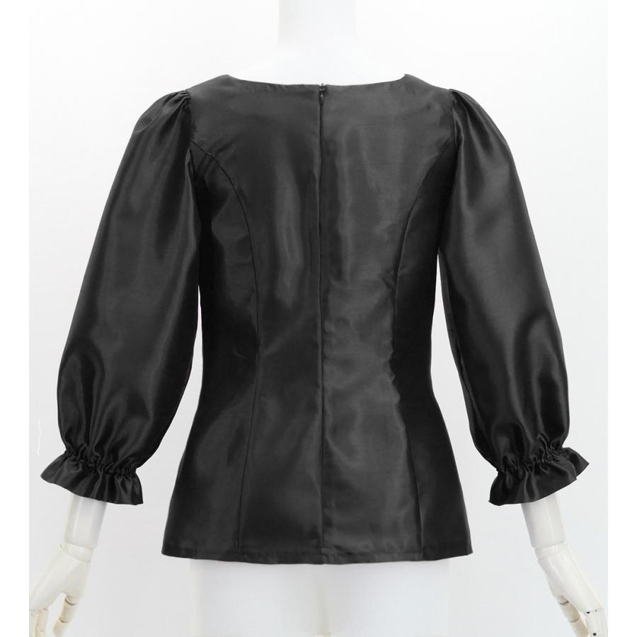 フラダンス シャンタン 7分袖 ブラウス ブラック S-Lサイズ J3264bk |  | 01