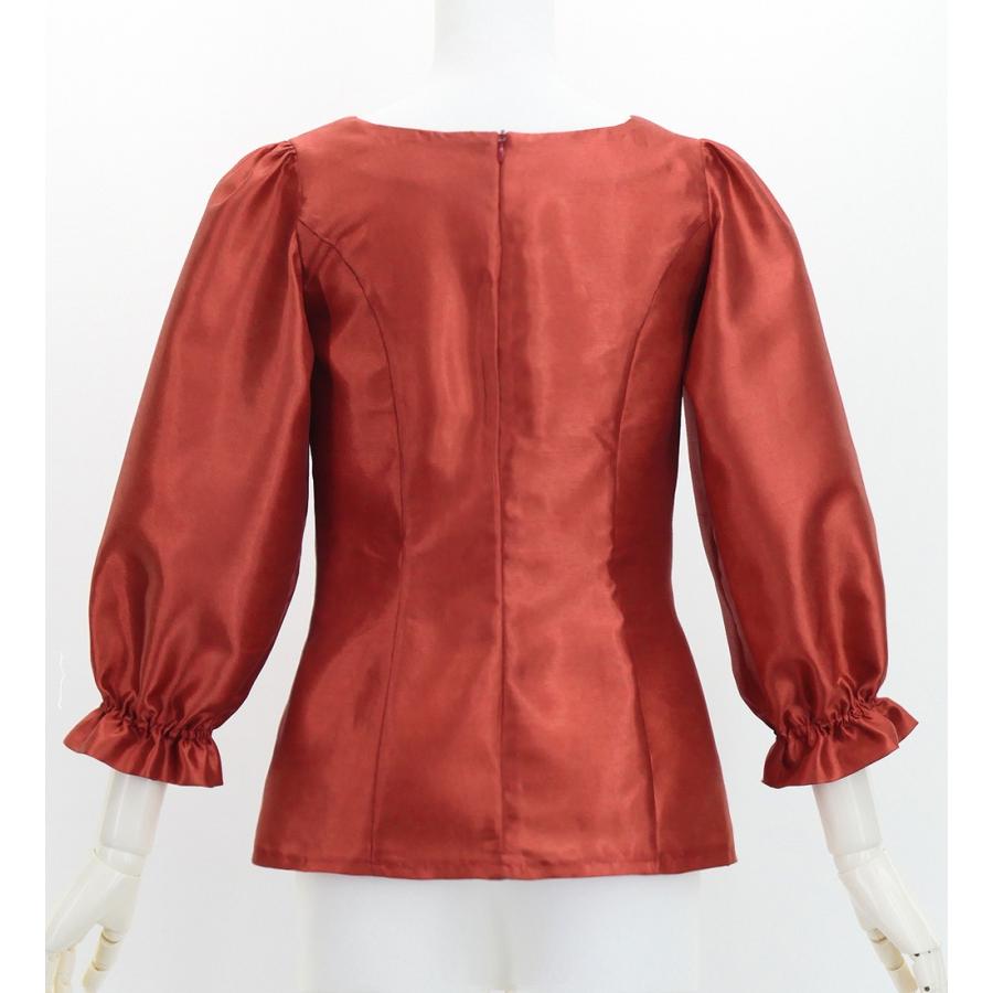 フラダンス シャンタン 7分袖 ブラウス ダークレッド2 S-Lサイズ J3264drd2 |  | 01