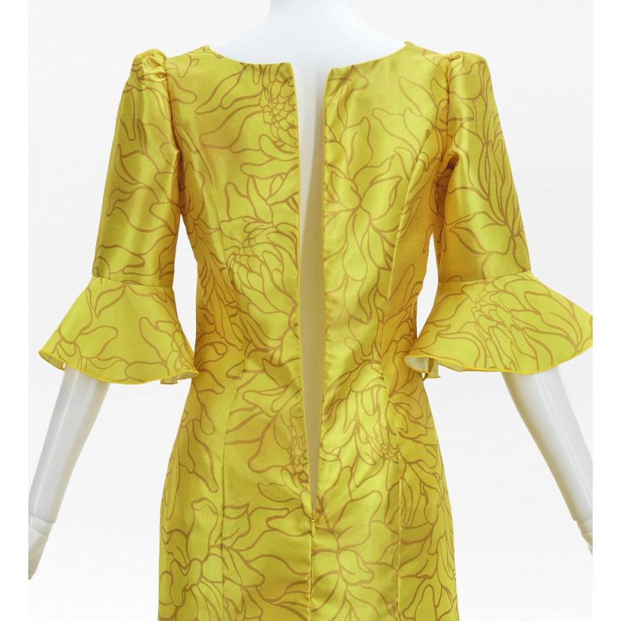 フラダンス [S・M・Lサイズ] フリル袖 シャンタンドレス プロテア ゴールド J3266gd |  | 03