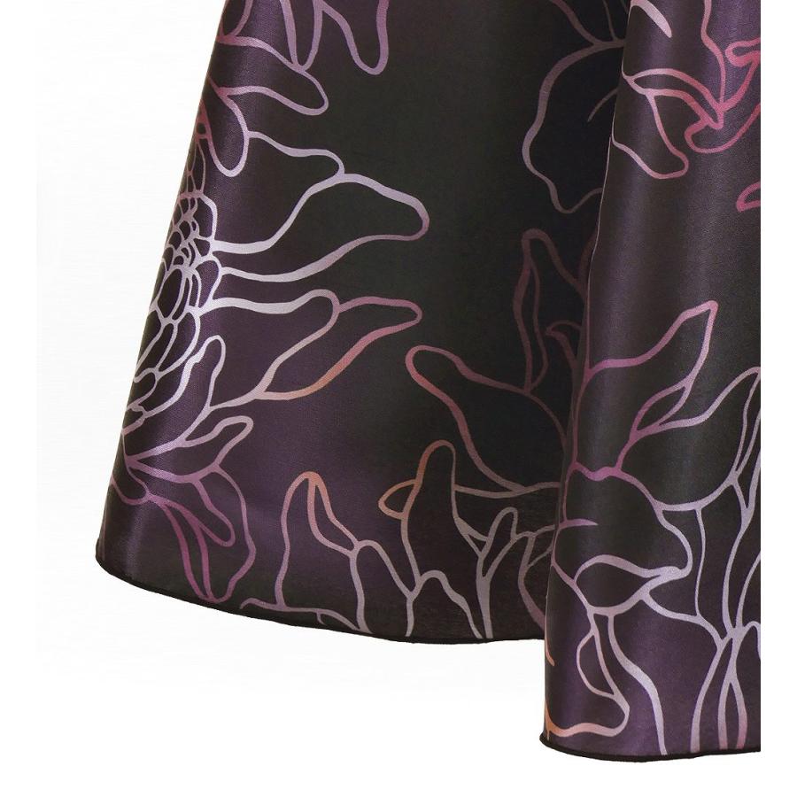 フラダンス [S・M・Lサイズ] フリル袖 シャンタンドレス プロテア プラム J3266pl |  | 04