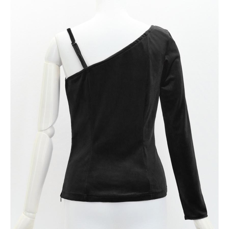 フラダンス ワンショルダー ロングスリーブ ベロアブラウス ブラック S・M・Lサイズ J3268bk |  | 01