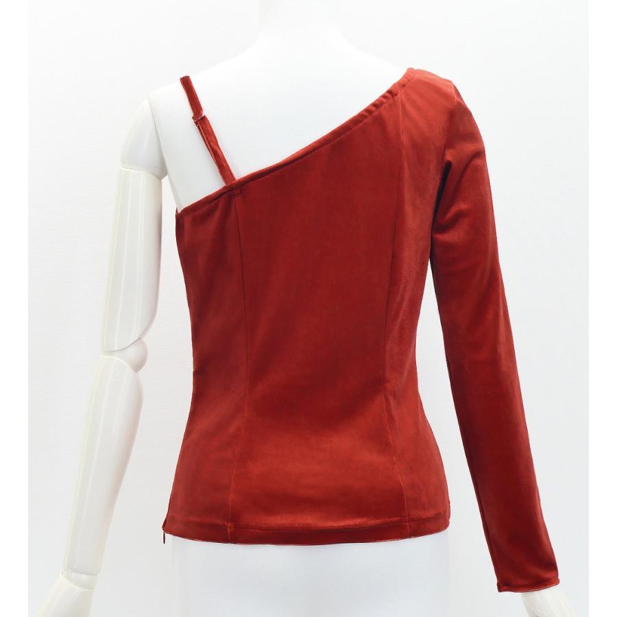 フラダンス ワンショルダー ロングスリーブ ベロアブラウス ダークレッド2 S・M・Lサイズ J3268drd2 |  | 01