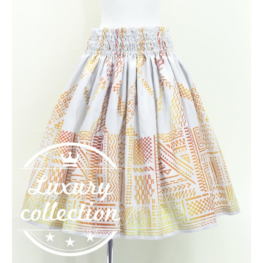 フラダンス シャンタン パウスカート シングル カヒコ ホワイト J3271wh | 