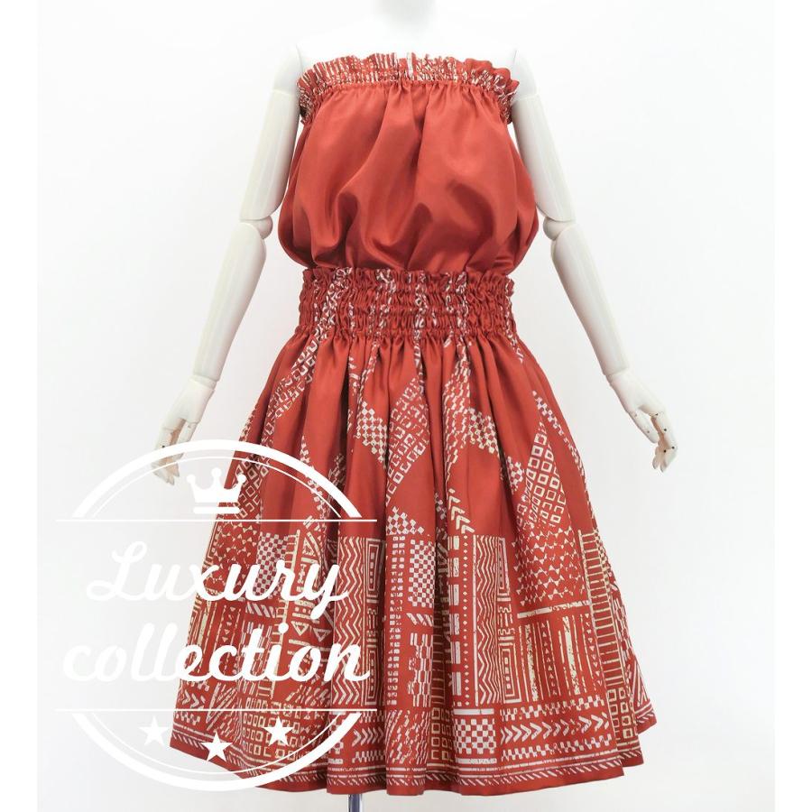 フラダンス パウスカート&チューブトップ セット カヒコ レッド J3272rd | 