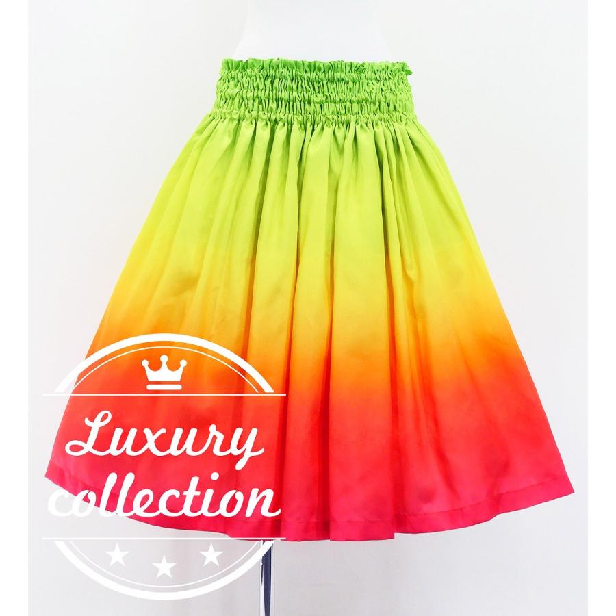 フラダンス シャンタン パウスカート シングル グリーン×レッド J3277grrd | 