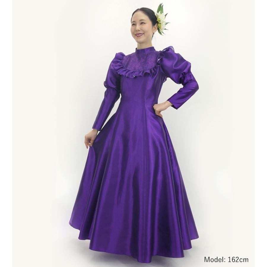 フラドレス [S・M・Lサイズ] ロング丈 クラシカル フリル パープル