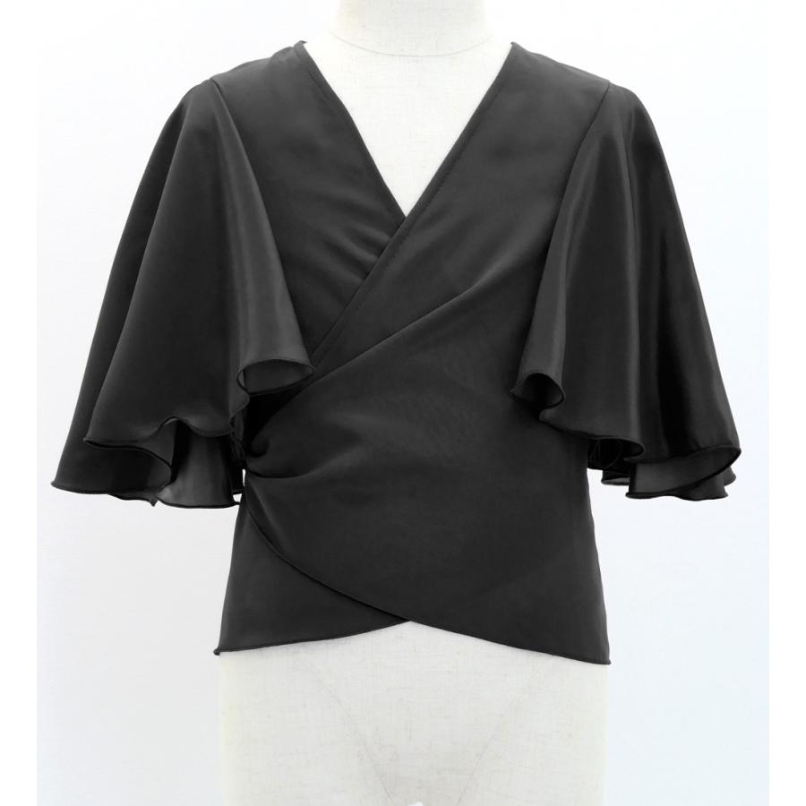 フラダンス ケイキ フリル袖 カシュクール コシボブラウス ブラック 120・140サイズ Jp130bk |  | 01