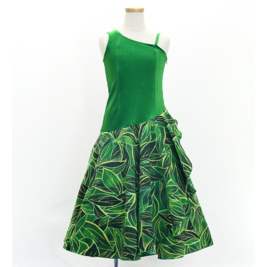 フラドレス ケイキ [120・140] ワンショルダー ノースリーブ ロング丈 ティーリーフ グリーン  Jp144dgr |  | 03