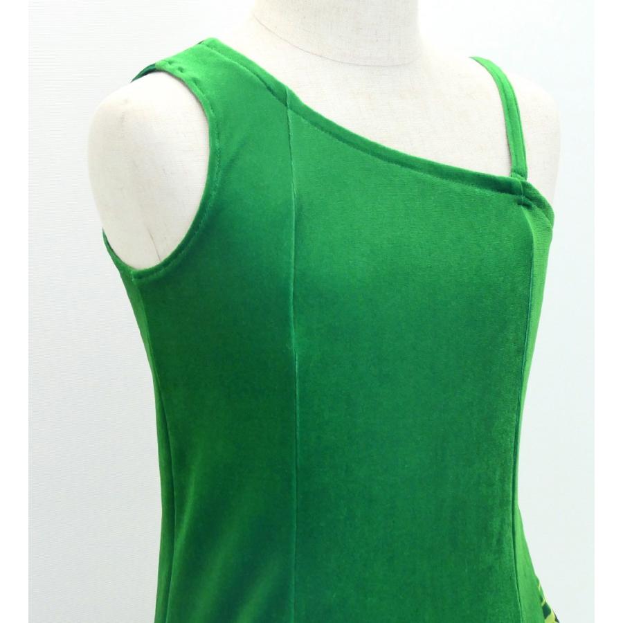 フラドレス ケイキ [120・140] ワンショルダー ノースリーブ ロング丈 ティーリーフ グリーン  Jp144dgr |  | 05