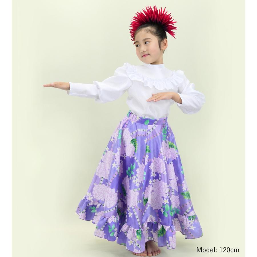 フラダンス ケイキ フリル ロングサーキュラースカート シャンタン ロケラニ パープル 120・140サイズ Jp145 |  | 01
