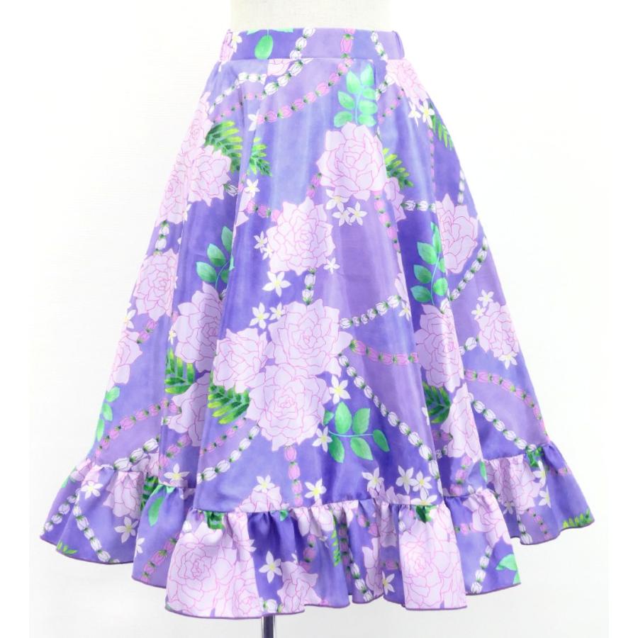 フラダンス ケイキ フリル ロングサーキュラースカート シャンタン ロケラニ パープル 120・140サイズ Jp145 |  | 03