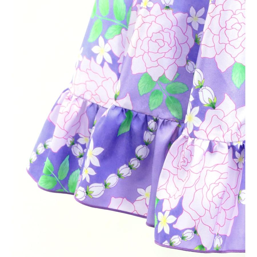 フラダンス ケイキ フリル ロングサーキュラースカート シャンタン ロケラニ パープル 120・140サイズ Jp145 |  | 06