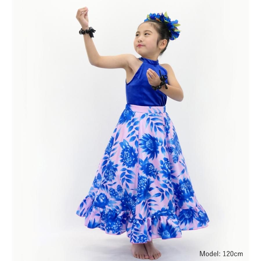 フラダンス ケイキ フリル ロングサーキュラースカート シャンタン プロテア ピンク×ブルー 120・140サイズ Jp146 |  | 01