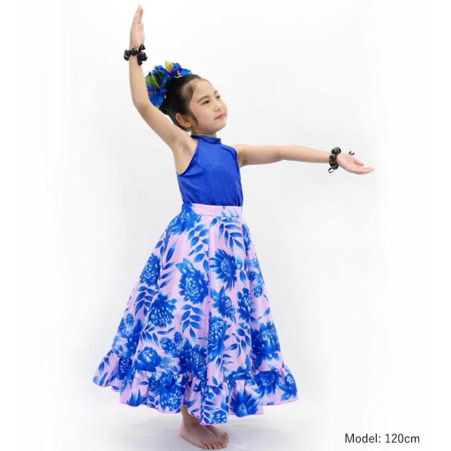 フラダンス ケイキ フリル ロングサーキュラースカート シャンタン