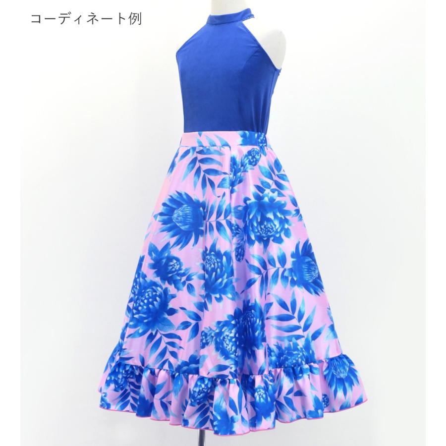 フラダンス ケイキ フリル ロングサーキュラースカート シャンタン プロテア ピンク×ブルー 120・140サイズ Jp146 |  | 07